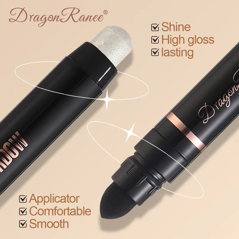 Dual-Ended Metallic Eyeshadow Stick & Highlighter Pencil Waterproof Glitter Makeup