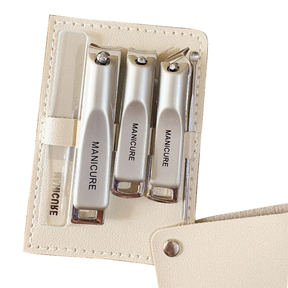 Professional Manicure Pedicure Kit with Nail Clipper Nail File Ear Pick Portable Storage
