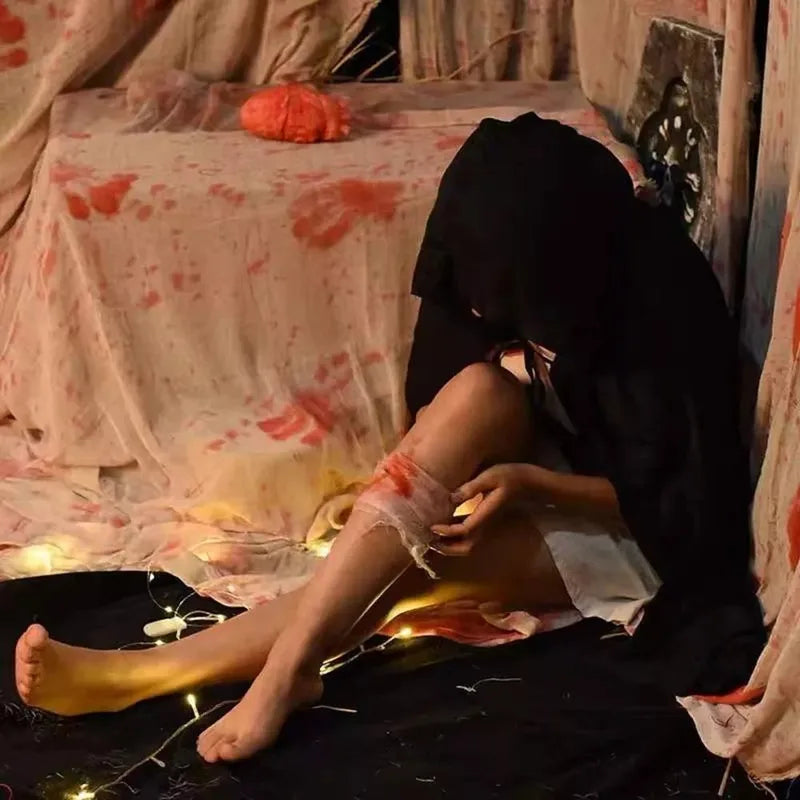 Halloween Blood Gauze Cloth Creepy Haunted House Decor Fake Blood Bandage