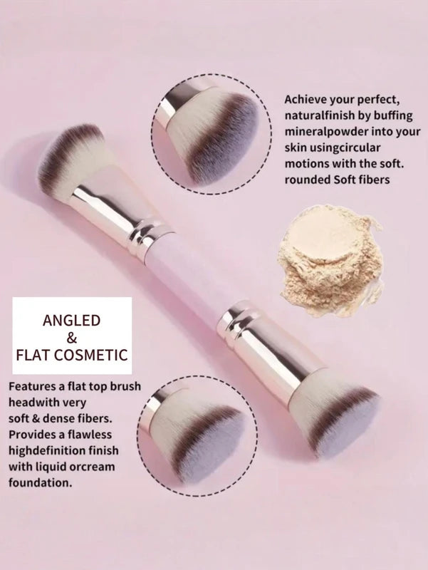 Double-Ended Foundation Brush Set for Face Makeup Contour & Concealer