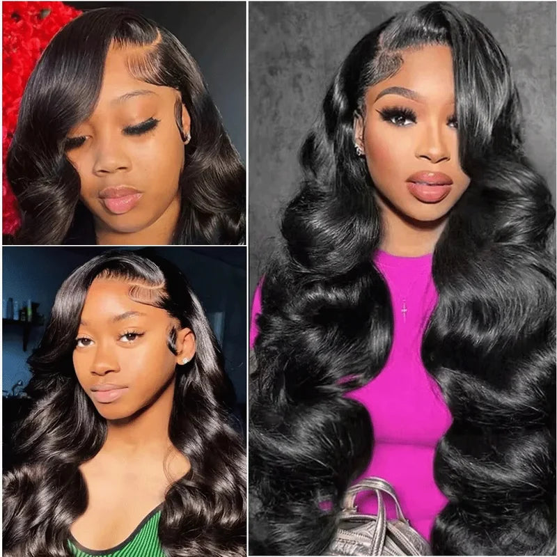 Brazilian Human Hair Wigs 40 Inch Body Wave Lace Front Wig Pre-Plucked 200% Density