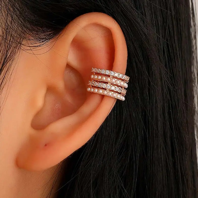 Clip Earrings with Rhinestones Ear Cuff Cartilage Jewelry Women Fashion