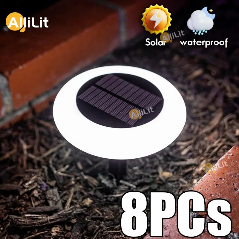 LED Solar Ground Lights Waterproof Outdoor Garden Pathway Lawn Decor 1-8pcs