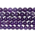 Natural Amethyst Crystal Beads 15-inch Strand - 3mm-12mm Sizes Available