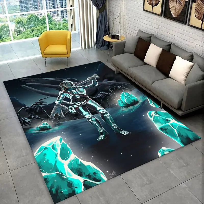 Non-Slip Cartoon Game Rug for Living Room Bedroom Playroom - Soft Floor Mat