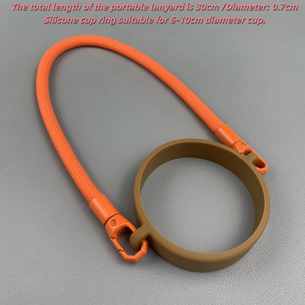 Water Bottle Handle Strap Silicone Cup Carrier for Camping Hiking Outdoor Sports