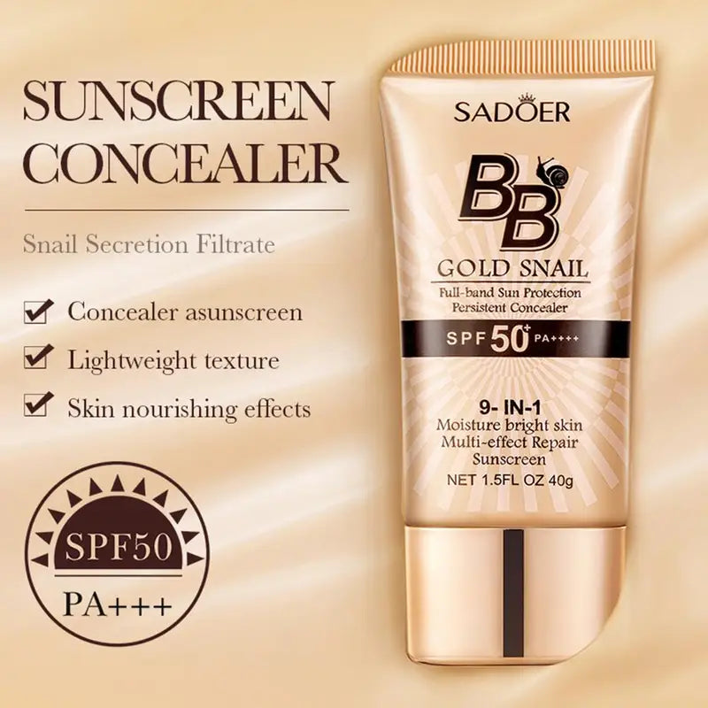 BB Cream Foundation Sunscreen SPF50+ PA+++ Moisturizing Concealer 40g