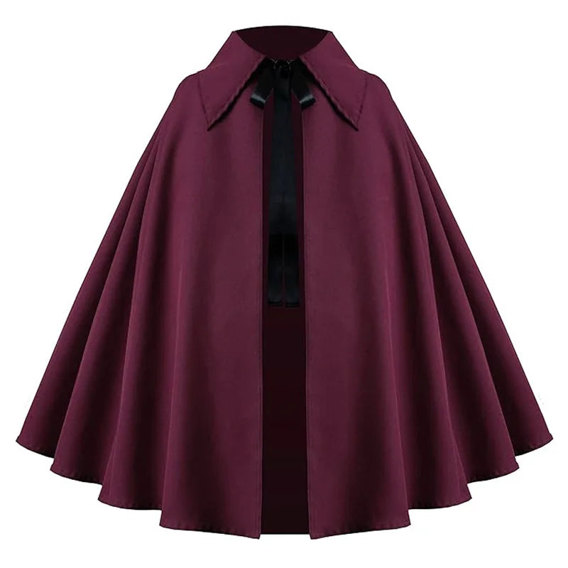 Women Renaissance Costume Cloak Medieval Gothic Hooded Cape Steampunk Velvet Halloween