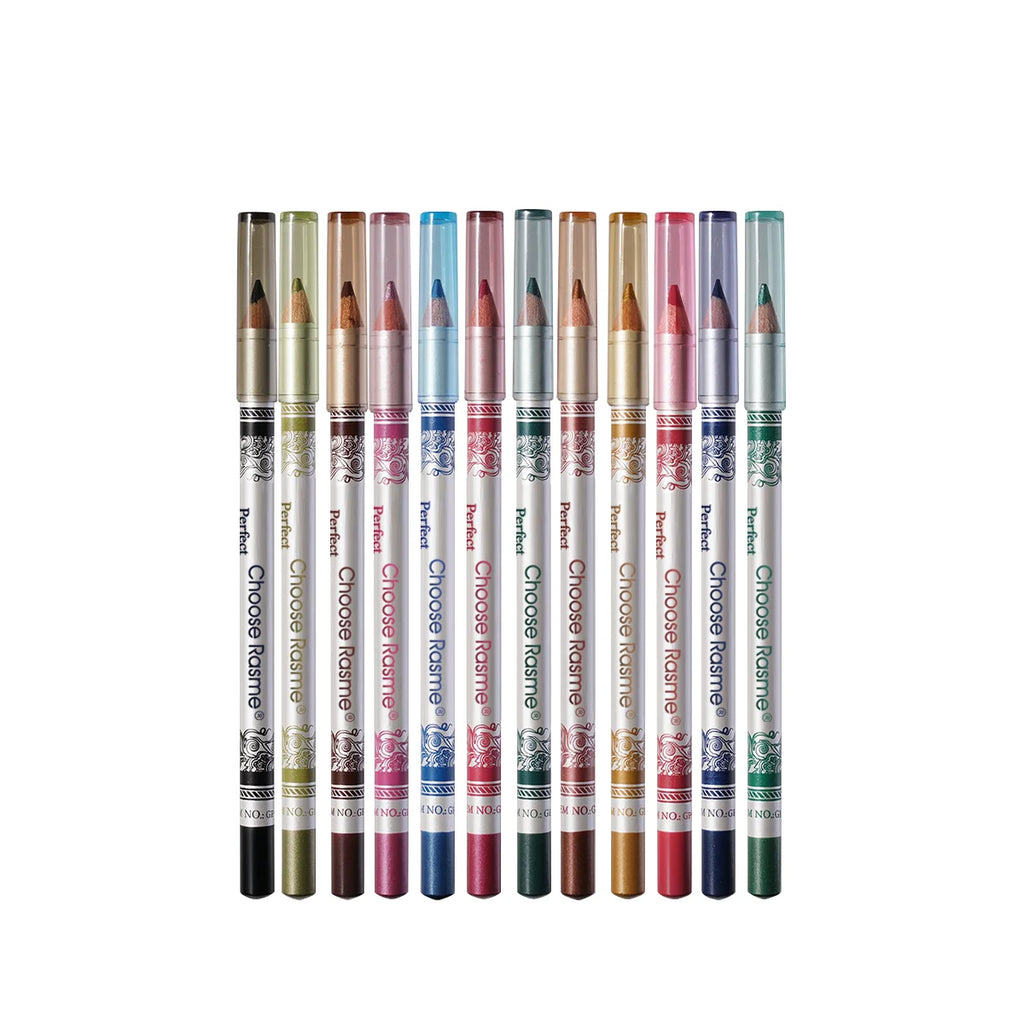 Waterproof Eyeliner Pencil Set - Smudge-Proof Long-Lasting Makeup 12 Colors