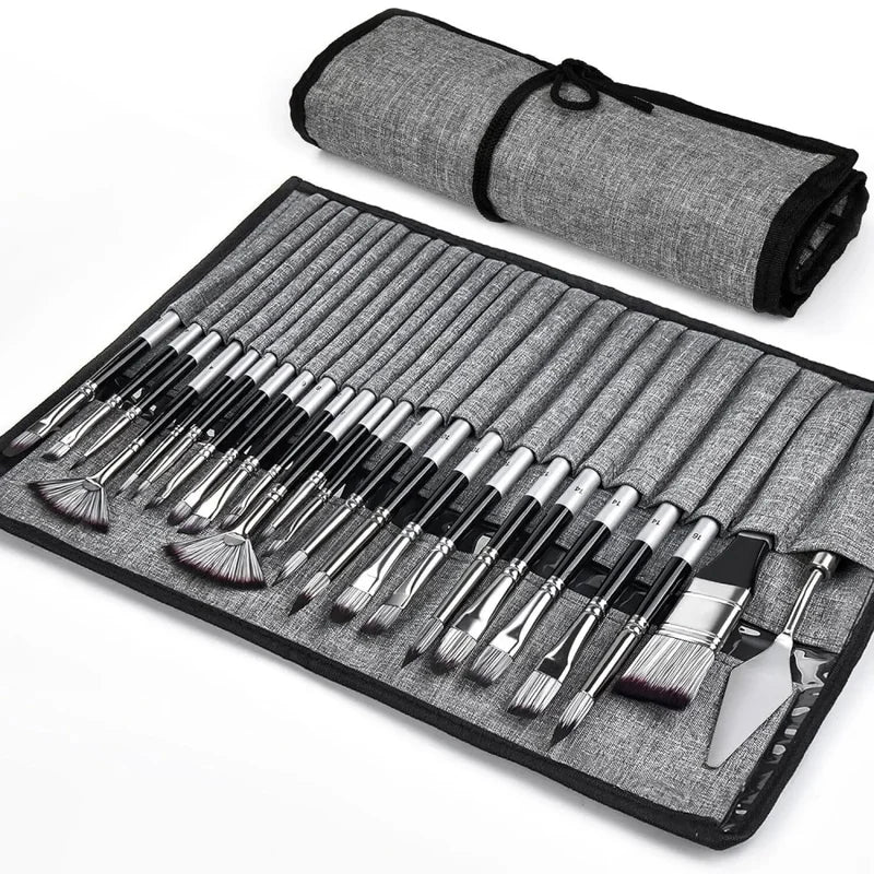 Professional Paint Brush Set with Palette Knife for Acrylic, Oil, Watercolor Art