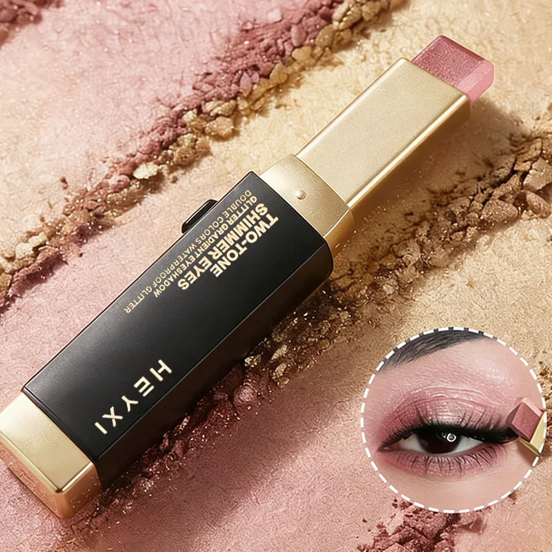 Double Color Eye Shadow Stick - Natural Tones, Long-Lasting, Creates Natural Makeup Effect