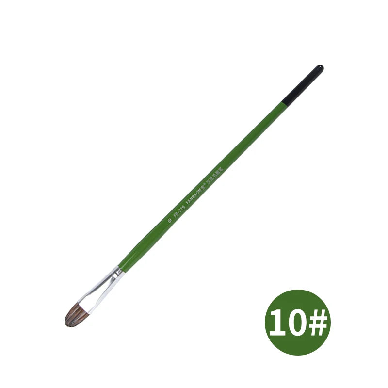 1/6Pcs Artist Watercolor Paint Brushes Set - Squirrel Hair Wooden Handle for Oil, Acrylic, Gouache
