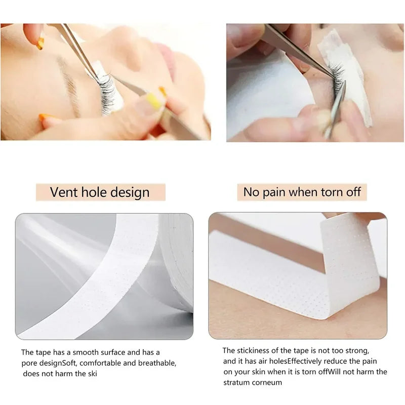 Eyelash Extension Tape Black Red Insulating Under Eye Pads Lash Patch 900cm