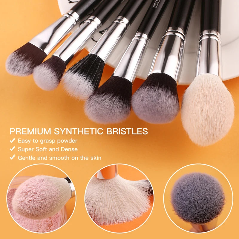 Professional Makeup Brush Set with Natural Goat Hair - 30PCS for Face & Eyes