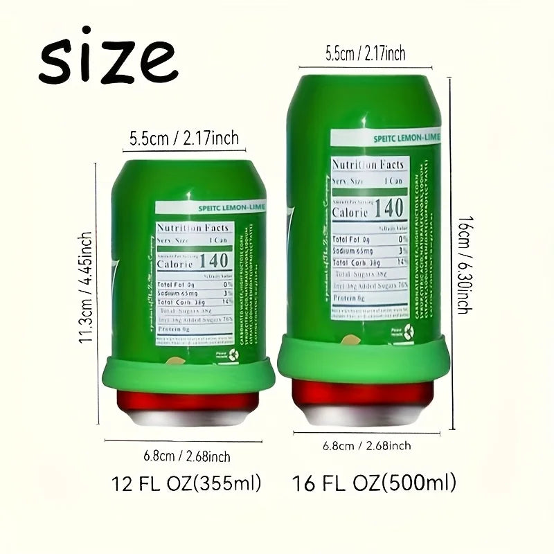Silicone Beer Can Sleeve - Hidden Soda Can Appearance Fits 355/500ml for Camping & Parties