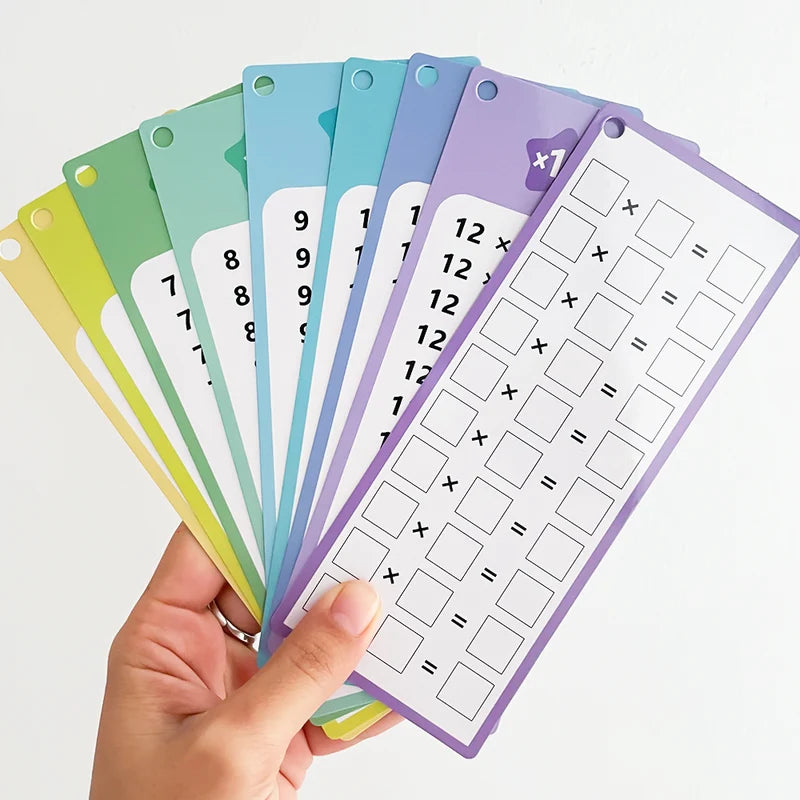 Multiplication Charts and Times Table Cards - Self-Check Math Learning Tool for Montessori & Homeschooling