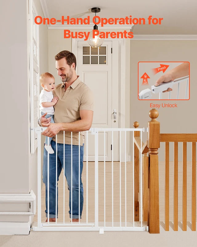 Baby & Pet Gate 28-36 Inch Tall Pressure Mount Walk Thru Child & Dog Safety Gate