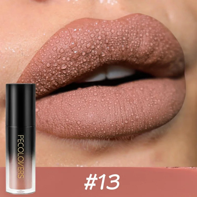 Waterproof Lipstick Set with 14 Colors Long-Lasting Gloss Non-stick Lip Makeup