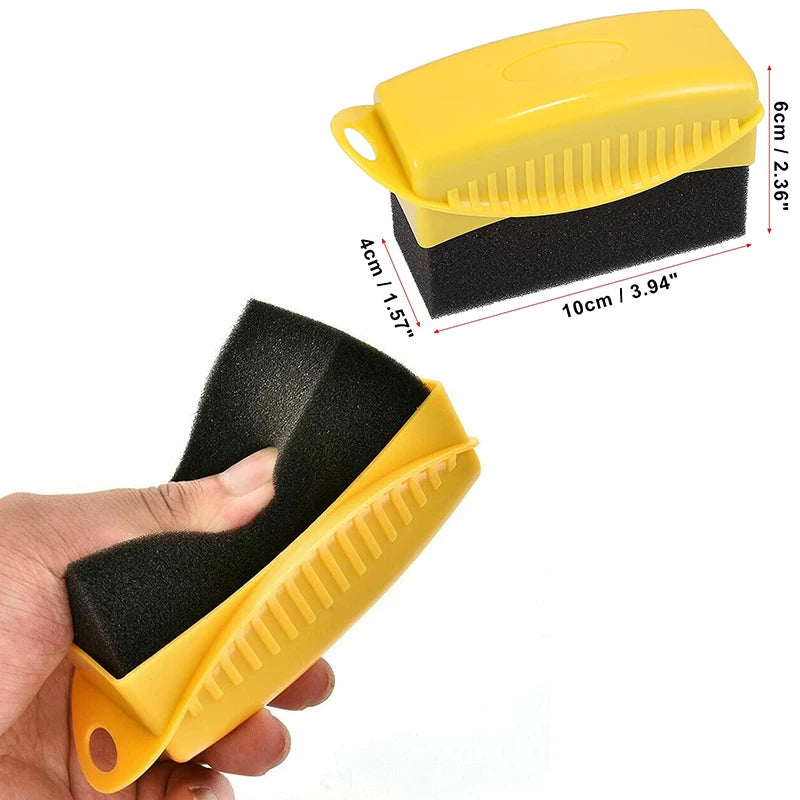 Car Wheel Polishing Sponge Brush Set with Cover - Tire & Rim Cleaning Tool