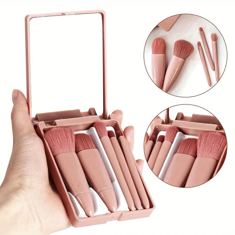 Multi-Functional Eye Makeup Brush Set with Mirror and Storage Box - Soft Hair Cosmetic Tools