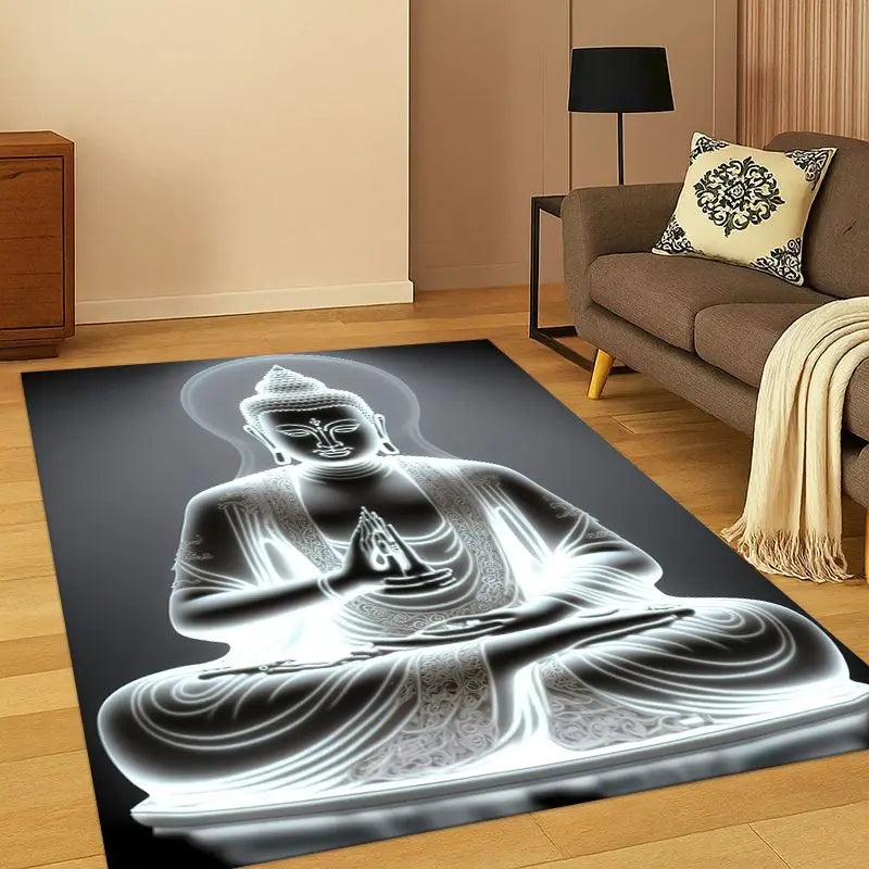 Faith Buddha Shakyamuni Cartoon Rug for Bedroom & Living Room Non-slip Doormat
