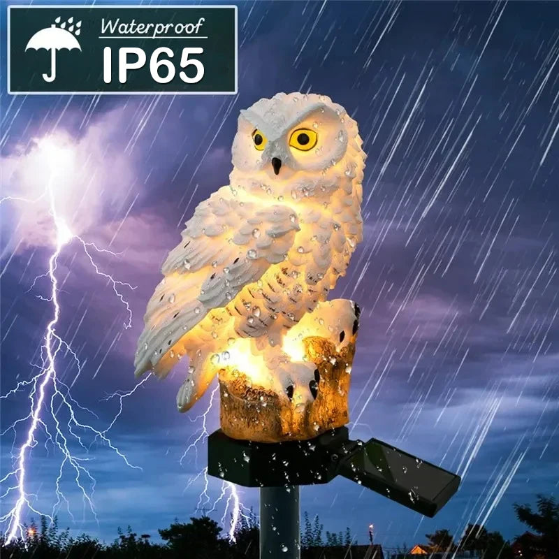 Solar Owl Garden Lamp Outdoor Decorative LED Light Waterproof Yard Decor