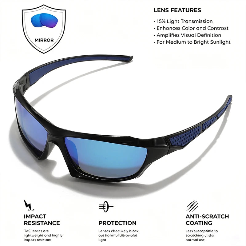 Polarized UV400 Sports Sunglasses Men Women Round Frame Metal Eyewear