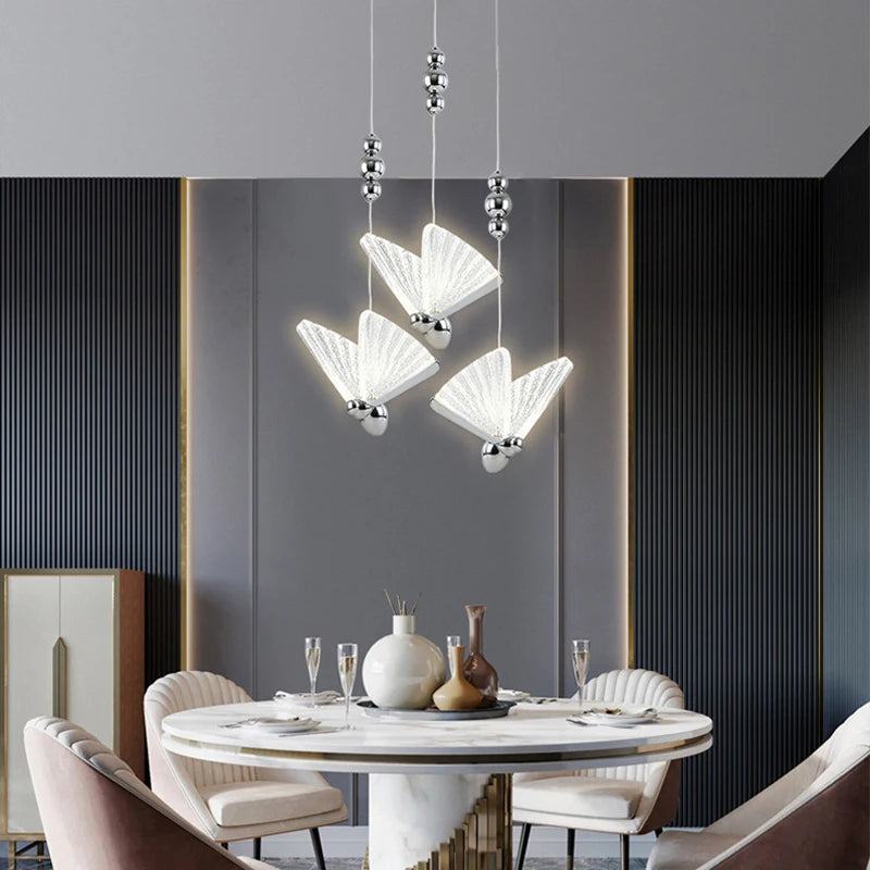 Butterfly LED Pendant Light Nordic Hanging Lamp Indoor Lighting for Bedroom Living Dining Kitchen