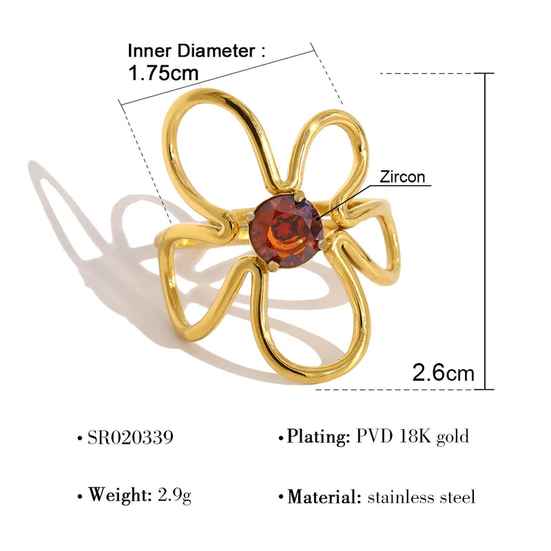Wild & Free Irregular Gold Plated Stainless Steel Ring for Women - Trendy Vintage Jewelry