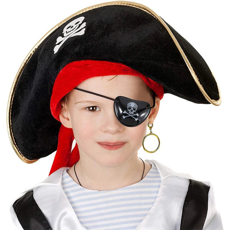 Pirate Captain Hat Costume Accessory for Halloween Parties Kids & Adults