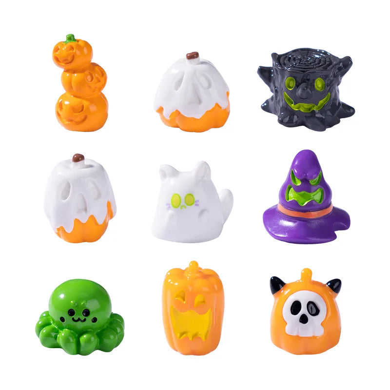 Halloween Pumpkin Ghost Spider Resin Pendants Set for DIY Jewelry & Decorations – Multi-Color Variants