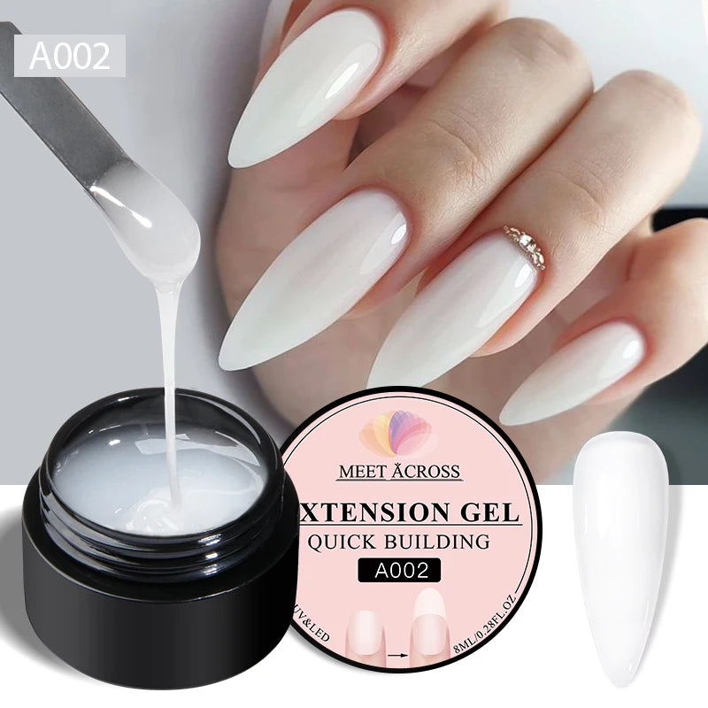 Nail Extension Gel Kit 2Pcs UV & LED Fast-Drying French Style Nail Art