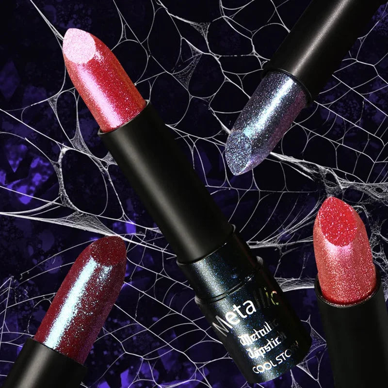 Long Lasting Metallic Pearl Lipstick - 15 Shimmer Glitter Colors for Special Occasions