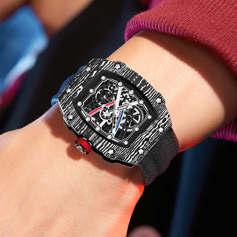 Luxury Men's Quartz Tonneau Watch Waterproof Fashionable AAA Brand