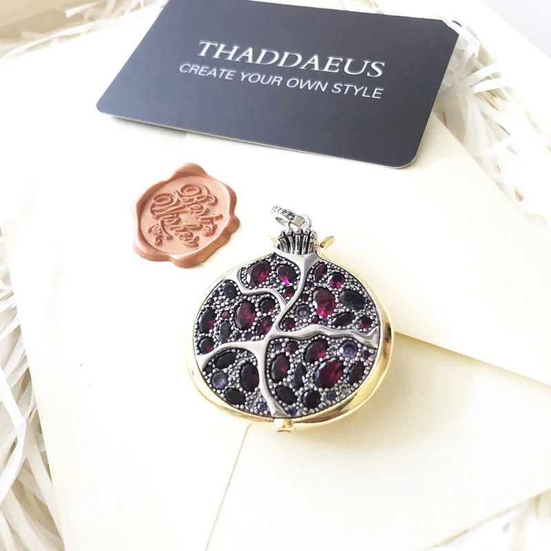Large Pomegranate Pendant in Sterling Silver - Romantic Gift for Women