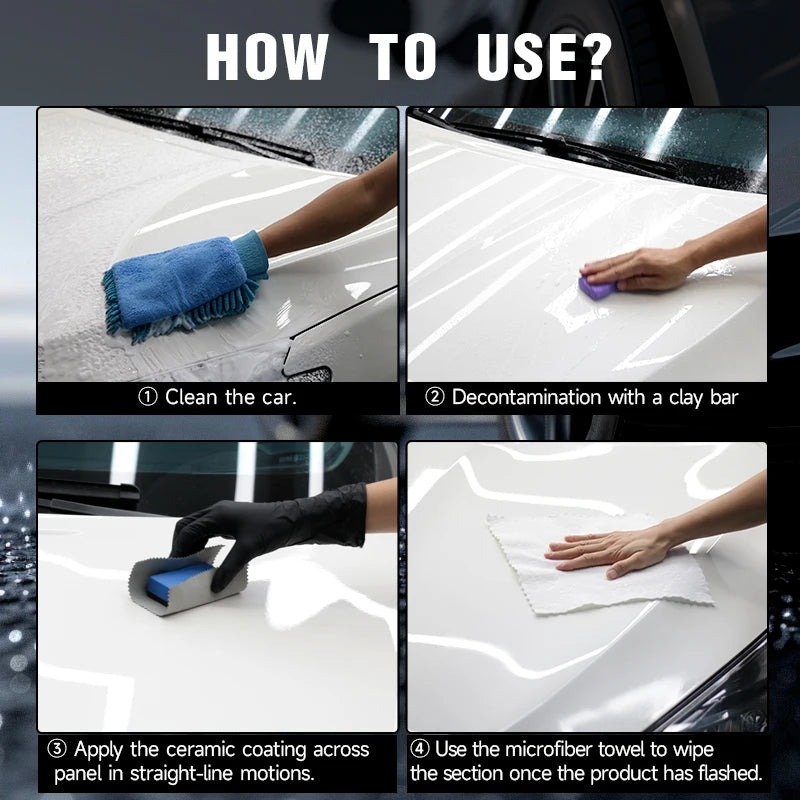 Ceramic Coating Liquid for Car Protection 50ml Pro Kit with Microfiber Towel & Applicator