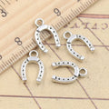 30pcs Lucky Horseshoe Charms for Jewelry Making - Antique Tibetan Silver Pendants