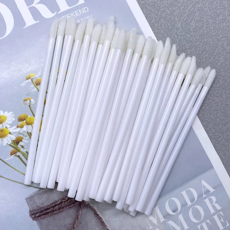 Disposable Lip Brush Set - 50 or 1000 Pcs Makeup Applicators for Lipstick & Gloss