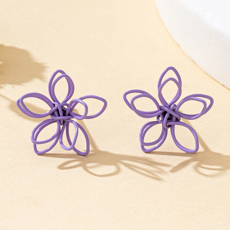 Women's Wire Flower Earrings in Multiple Colors - Daily & Vacation Wear