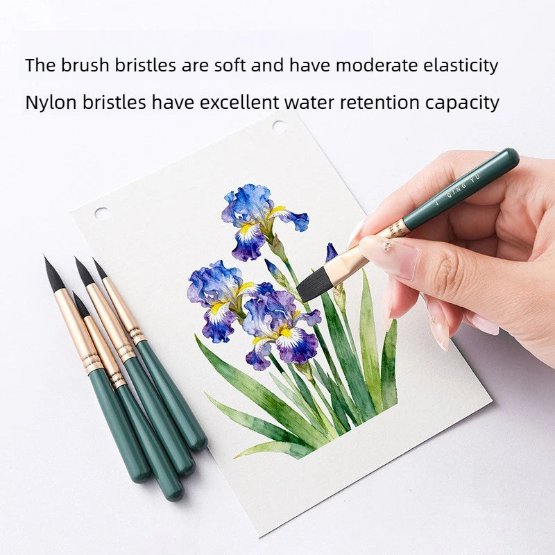Mini Nylon Travel Paintbrush for Watercolor and Oil Painting - Art & Craft Tool