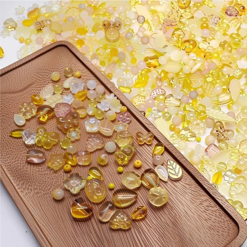 Glass Beads for Jewelry Making - Mixed Sizes, Shapes & Colors, 30g/100g