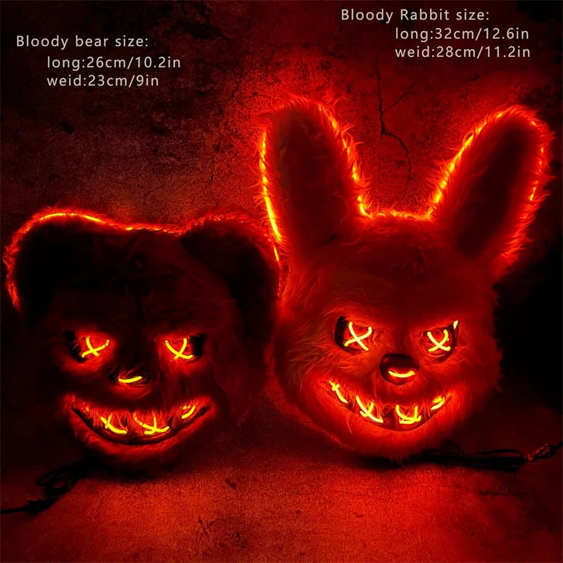Luminous Animal Mask for Halloween Party Cosplay LED Light-up Costume Prop
