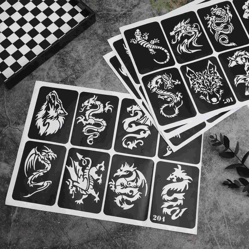 Children's Face Glitter Stencils Kit for Tattoos and Makeup Templates