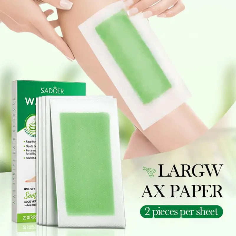 20PCS Body Wax Strips for Painless Hair Removal at Home - Face, Body, Legs