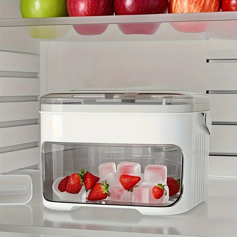 2-Layer Ice Cube Tray with Lid - Large Capacity & Space-Saving, Easy to Make & Store