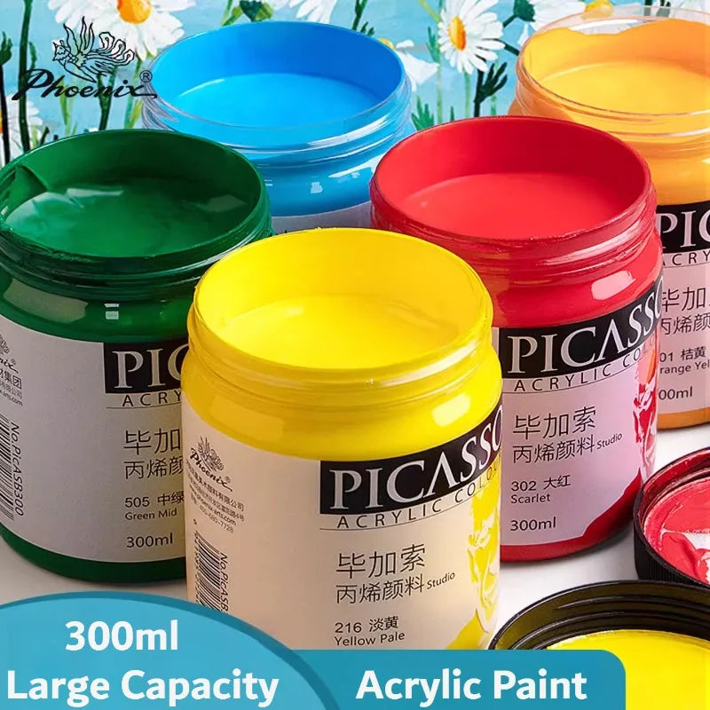 Acrylic Paint 300ML Matte Finish Waterproof Pigment for Canvas & Crafts