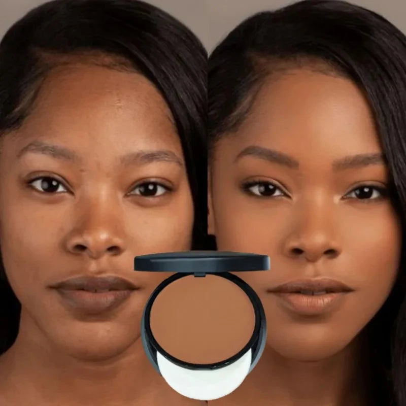 Matte Face Powder with Full Coverage Oil Control Waterproof Foundation