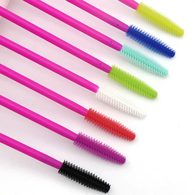 50pcs Silicone Eyelash Brush Mascara Wands Eyelash & Eyebrow Applicators