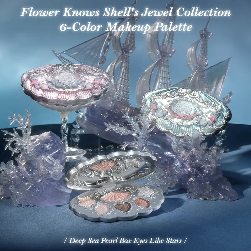 6-Color Makeup Palette with Shell's Jewel Collection - Flower Knows