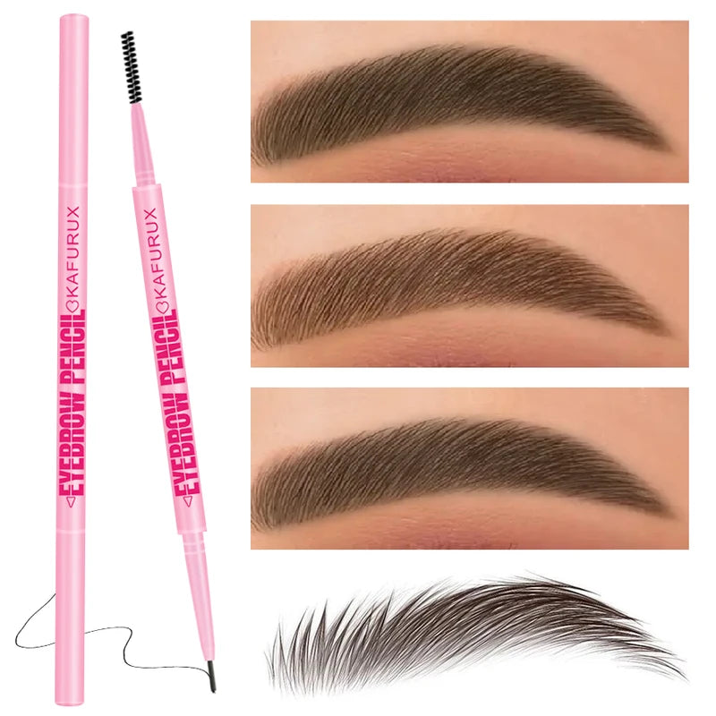 Double Headed Rotatable Eyebrow Pencil with Brush Waterproof & Long-Wear